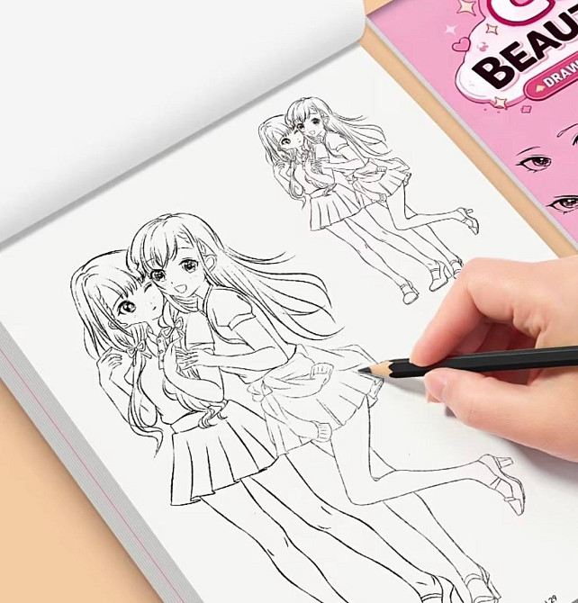 Книга для рисования аниме девушки Comic Beautiful Girls 32 стр 26×18 см — для начинающих Киев - изображение 3