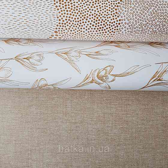 Шпалери вінілові на флізелін Caselio The Place to bed 0.53х10 м однотонні золотисті з молочним Київ