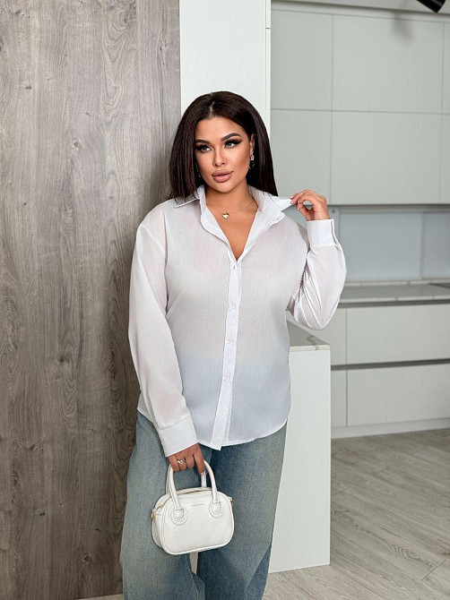 Женская базовая оверсайз рубашка из коттона Одесса - изображение 1