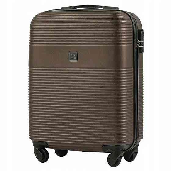 Валіза пластикова WINGS 5398 мікро 52 см коричнева Київ