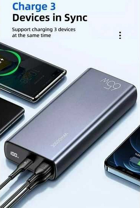 Повер банк УМБ Power Bank Usams 30000 mAh 65W черный. Киев - изображение 4