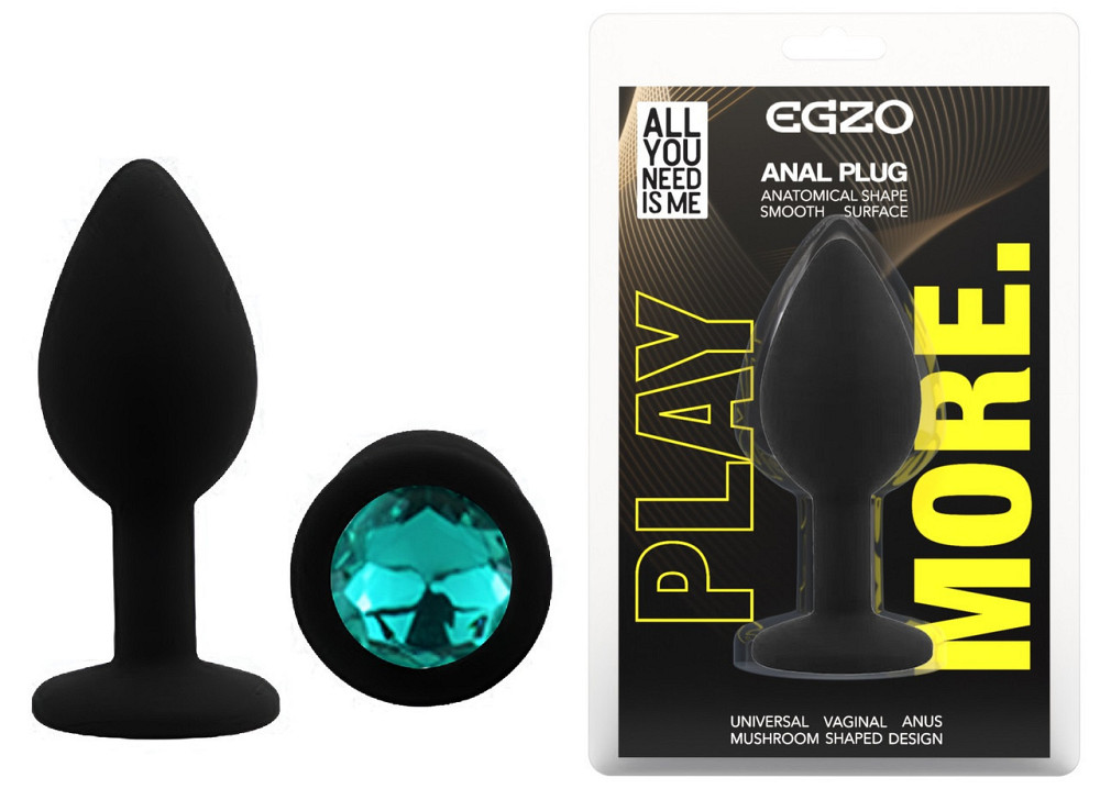 Силіконова анальна пробка EGZO - Silicone Black Round Plug Marine, size S Sex Aura Київ - фото 1