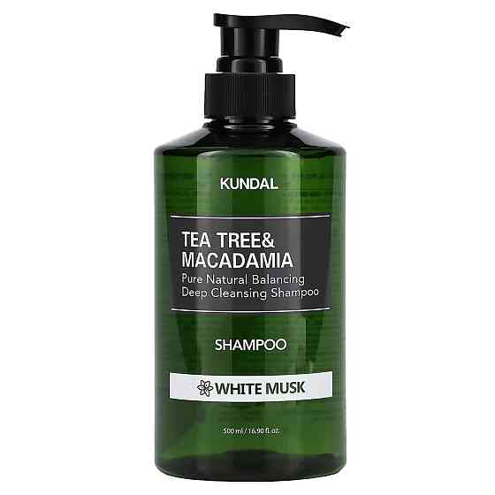 Шампунь с чайным деревом для жирной кожи головы Tea Tree & Macadamia Deep Cleansing Shampoo White Musk Kundal 500 мл Винница