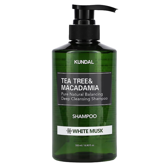 Шампунь с чайным деревом для жирной кожи головы Tea Tree & Macadamia Deep Cleansing Shampoo White Musk Kundal 500 мл Винница - изображение 1