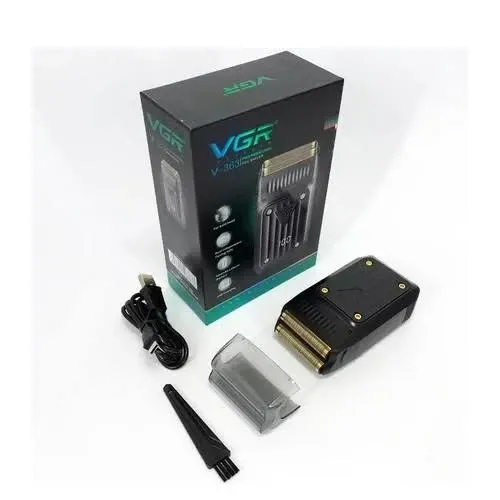 Електробритва VGR V-363 подвійне лезо, LED дисплей, акумуляторна, USB зарядка, чорний, портативна Одеса