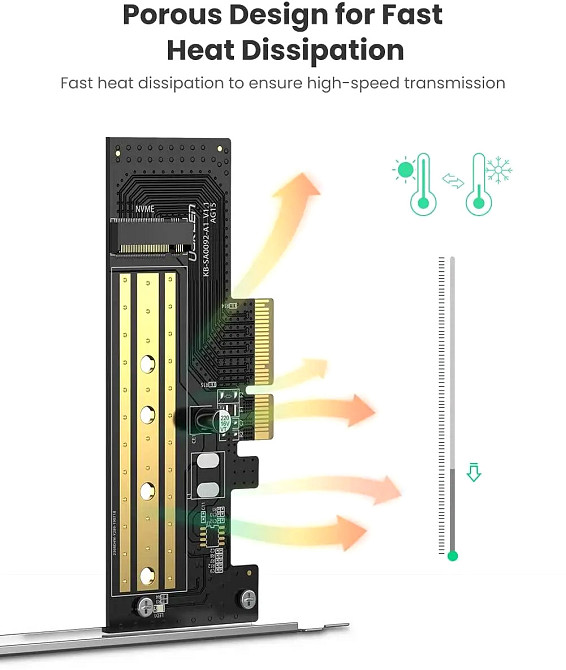 PCI-E 3.0 контролер для SSD M.2 (NVMe) x4 CM302 Ugreen Винница - изображение 3