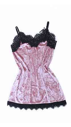 Жіноча нічна сорочка з мармурового велюру светло Пудровий S Харків