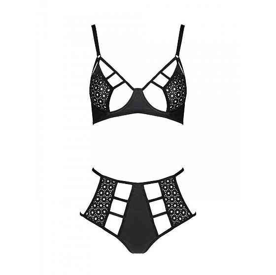 Розпродаж!!! Комплект з екошкіри Passion Tamaris Set black S/M, бюстгальтер та трусики Sex Aura Київ