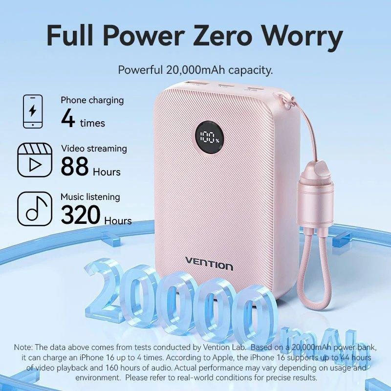 Універсальна мобільна батарея Vention 20000 mAh 22.5 W Black (FKBB0-C) ( 25380 ) Харків - фото 8