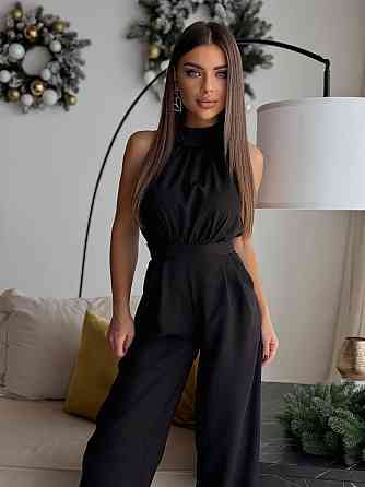 Женский стильный классический комбинезон Плотная качественная костюмка Черный, 46/48 Одесса