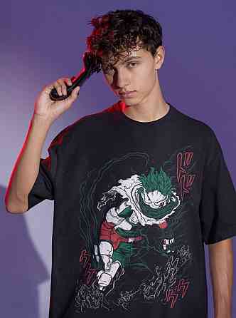 Футболка аниме Моя геройская академия оверсайз (S/M/L) Черний AnimeJ1028 Днепр