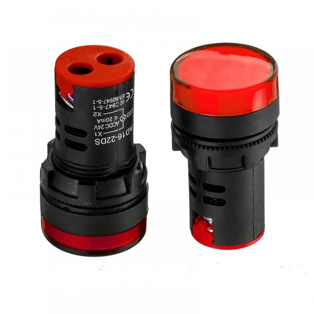 Світлодіодний індикатор AD16-22DS, 220VAC, червоний Полтава - фото 1