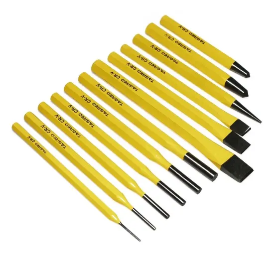 Набір VERKE V87002 — 12 пробійників і зубил у компактному тримачі Львів