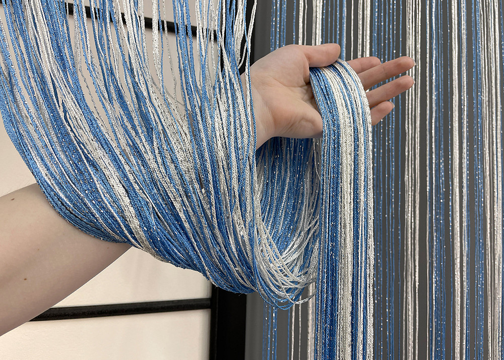 Шторы-нити с люрексом Голубой с белым 300х300см 1 шт (61-071) Киев - изображение 5