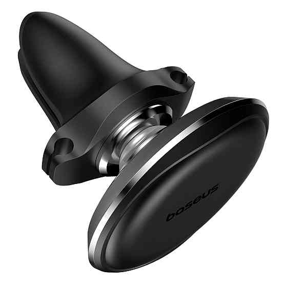 Автотримач для телефона Baseus Magnetic Air Vent Car Mount Holder with cable clip Black Ковель
