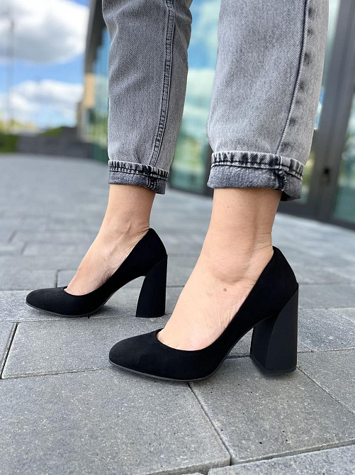 Туфлі жіночі TEE чорні еко-замша каблук 10см 35р.-22.5см 38р.-25см ( -2) Коломия - фото 10