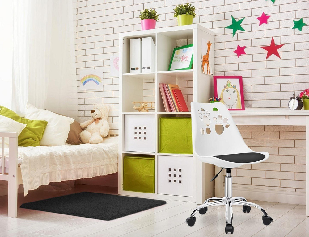 Кресло офисное компьютерное Bonro B-881 рабочее для компьютера офиса дома Бело-черный Киев - изображение 8