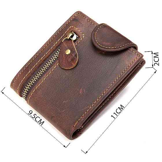 Тонкое мужское портмоне матовое 20239 Vintage Коричневое Киев