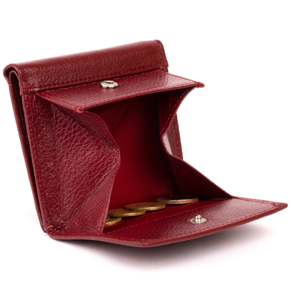 Компактний жіночий шкіряний гаманець бордовий (ST Leather) Київ - фото 10