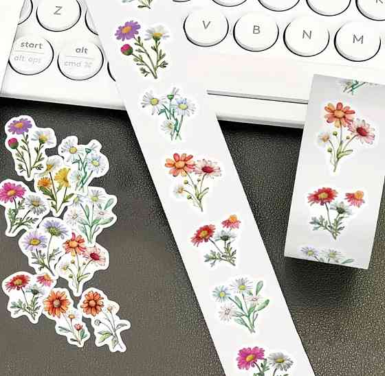 Набор наклеек цветы 500 шт декоративные стикеры для телефона ноутбука скрапбукинга Киев