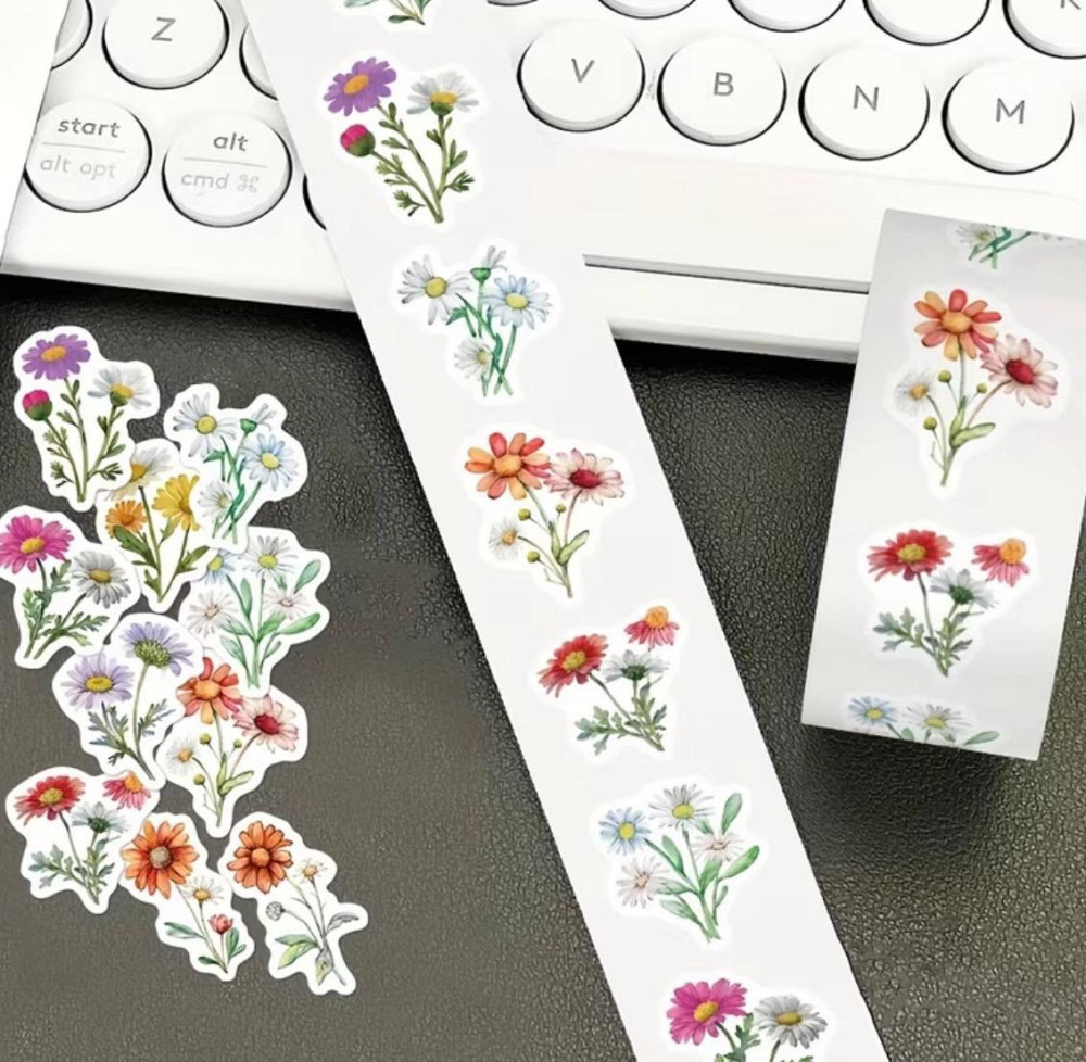 Набор наклеек цветы 500 шт декоративные стикеры для телефона ноутбука скрапбукинга Киев - изображение 2