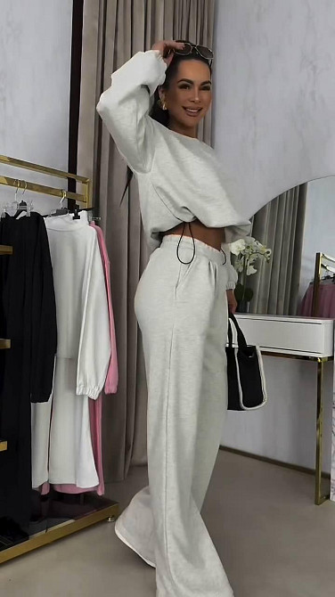 Жіночий прогулянковий костюм-двійка: кофта та штани петля Меланж, 48/50 Одеса - фото 4