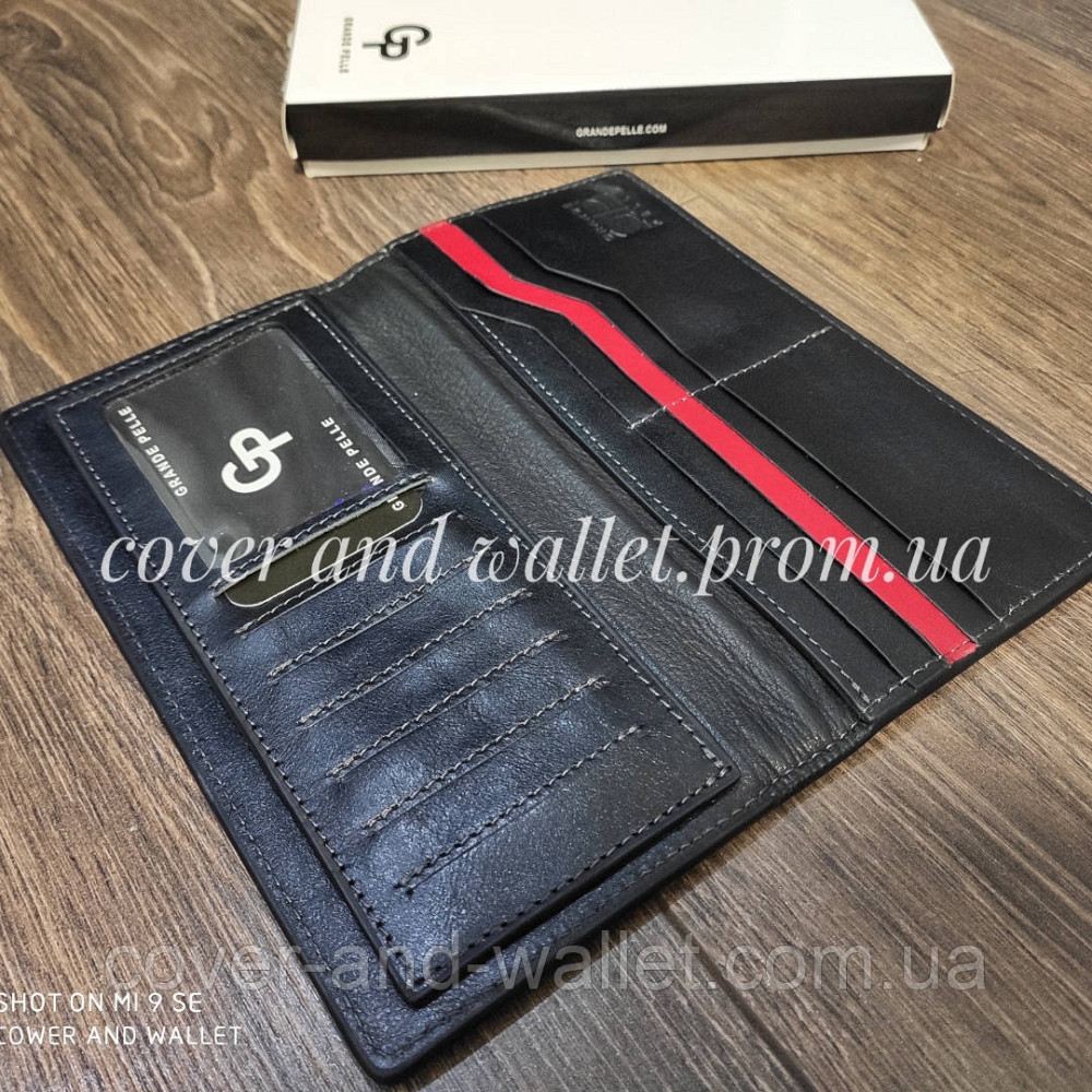 Модний шкіряний гаманець купюрник ручної роботи з італійської шкіри Grande Pelle Uccello 520610 Київ - фото 4