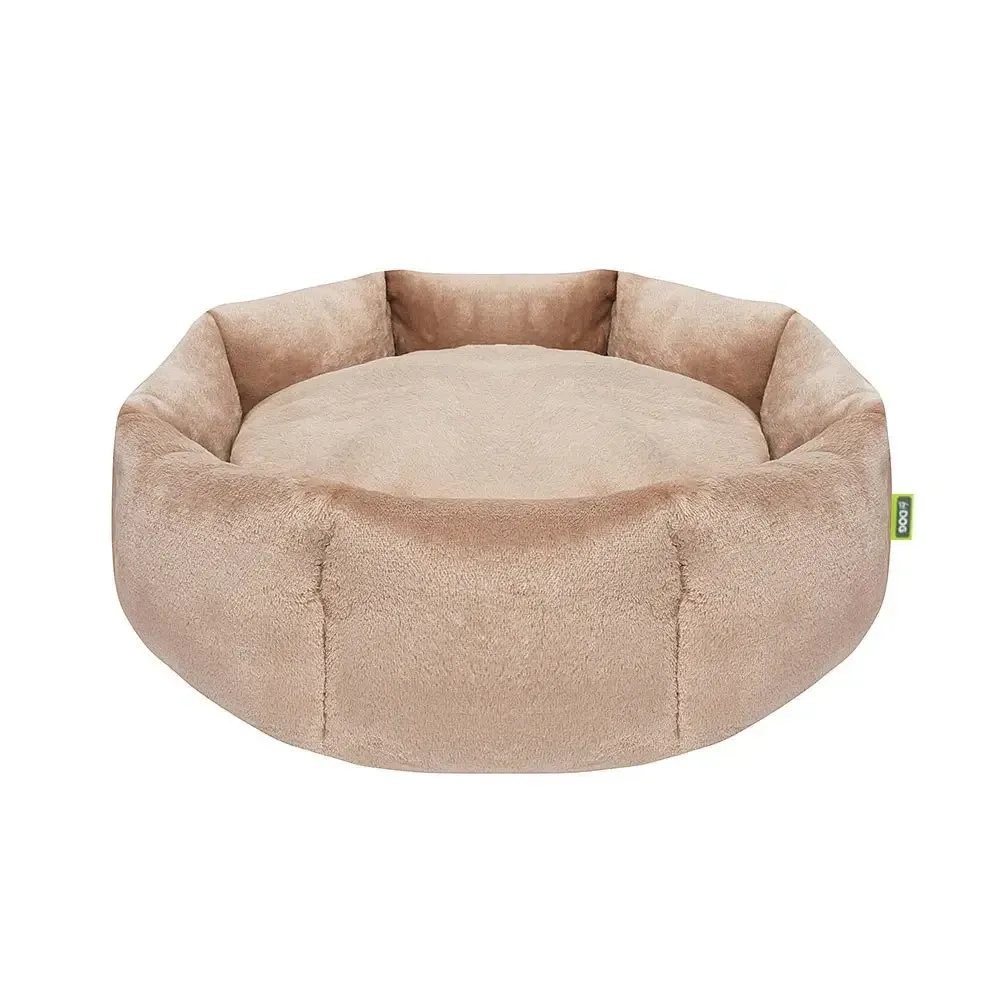 Лежанка ХайДог HiDOG плюшевая круглая M для собаки или кота капучино (47 х 15 см) Киев - изображение 1