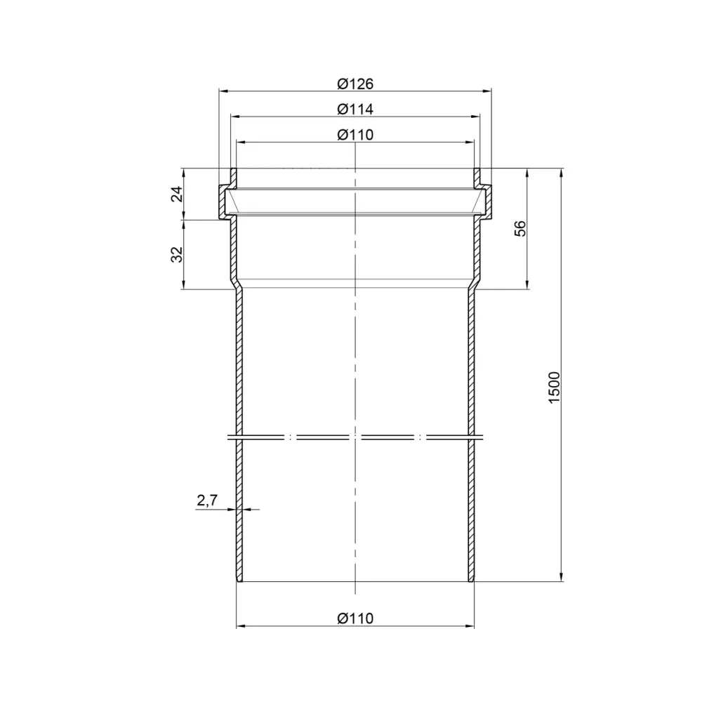 Труба PPR каналізаційна TA Sewage 110х2,7, 1,5 м Київ - фото 6
