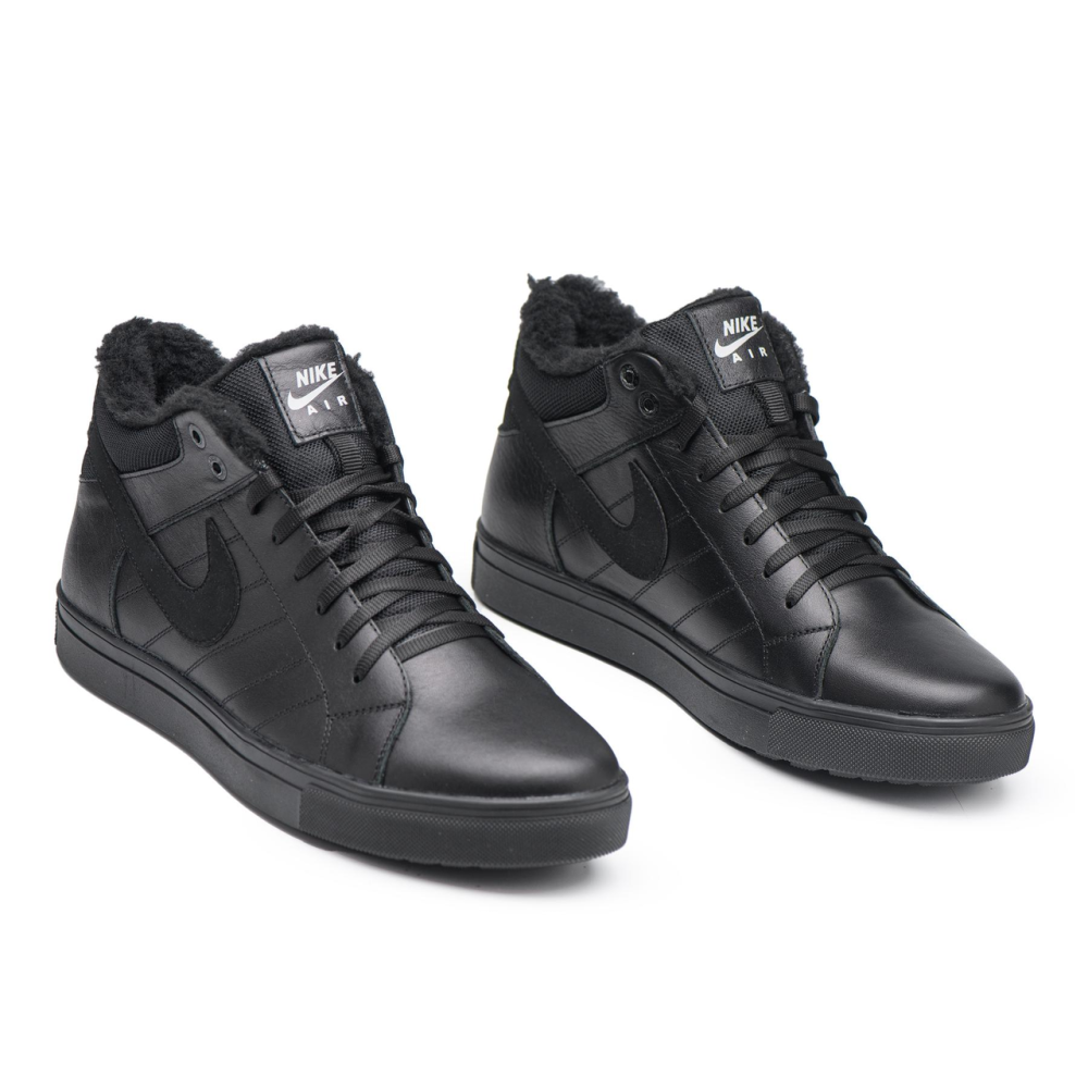 Чоловічі теплі зимові стильні черевики з натуральної шкіри та хутра Nike N8-1 зима Харків - фото 2