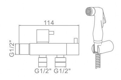 Монокран Zerix LR5398-4 для гігієнічного душу та бачка унітазу латунний (LL1212) Чернівці - фото 5
