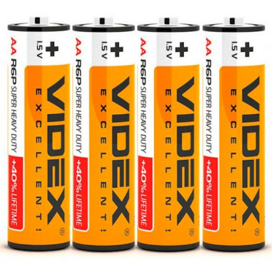 Батарейка сольова AA/R6 (пл-4шт) Videx Житомир