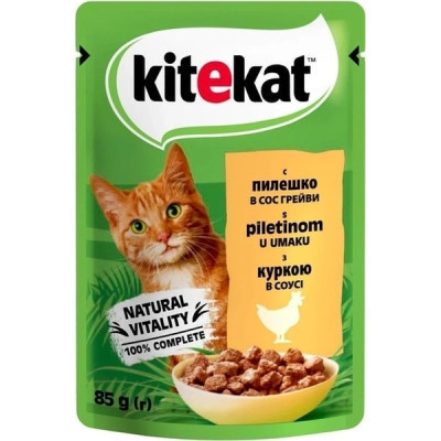 Влажный корм для кошек Kitekat с курицей в соусе 85 г (5900951307355) Винница - изображение 1