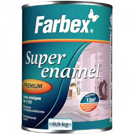 Эмаль алкидная ПФ-115П темно-серая ТМ Farbex -0,9 кг. Харьков
