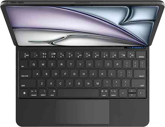 Клавиатурный чехол для iPad Air 11 (M3/M2) черный с трекпадом RGB подсветка магнитный универсальный кейс 11