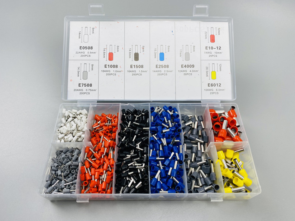 Набір наконечників для автопроводу 1200шт (8 видів)+ обтискні щипці 6 граней, набір обтискних інструментів Мукачево - фото 6