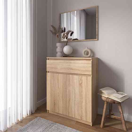 Комод тумба VAYS R-23, з шухлядою та відділенням з полицями, без ручок, ЛДСП, 80×40×98 см - для дому, спальні, передпокою Львів