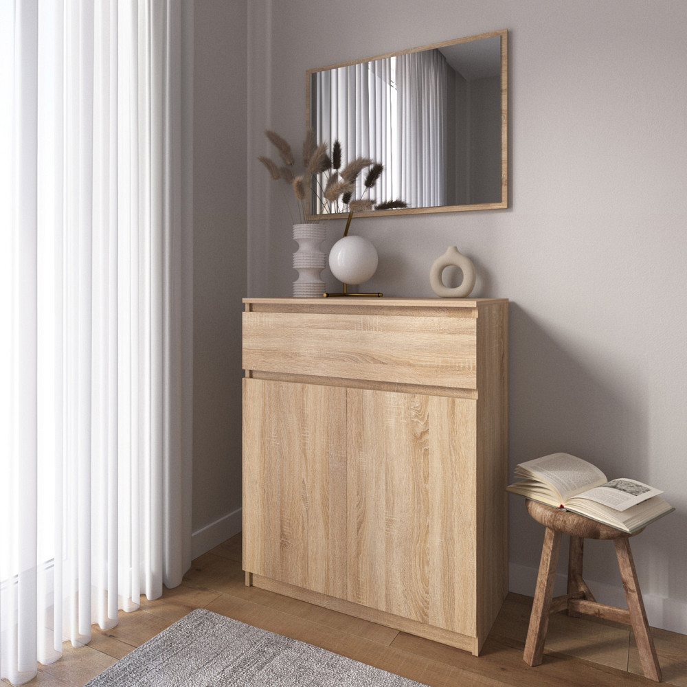 Комод тумба VAYS R-23, з шухлядою та відділенням з полицями, без ручок, ЛДСП, 80×40×98 см - для дому, спальні, передпокою Львів - фото 4