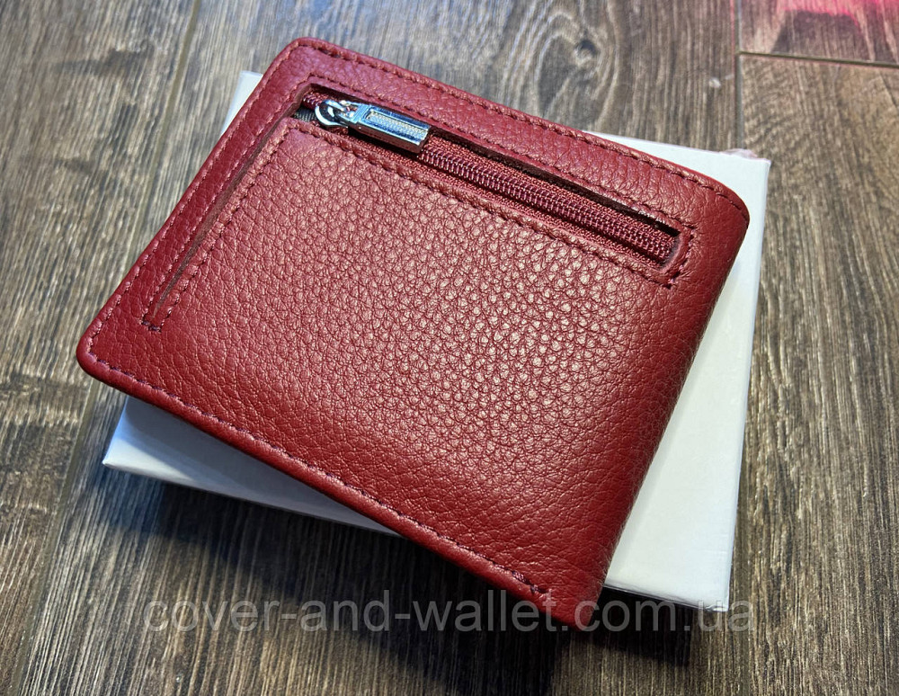 Женкий компактный кошелек бордового цвета на магнитах с зажимом для купюр Helen Verde Киев - изображение 6