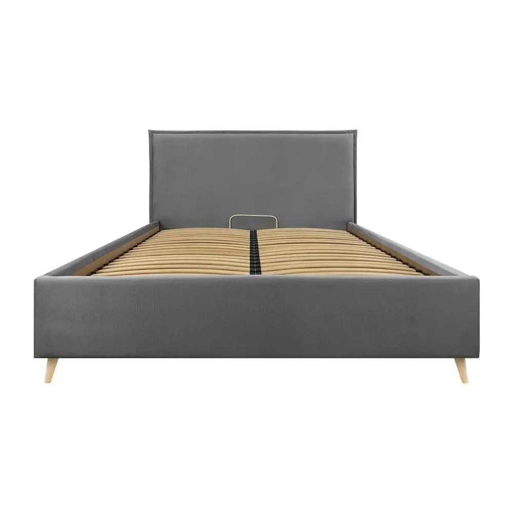 Кровать Двуспальная Andrea VIP Wood На ножках 180 x 200 см Simple С дополнительной металлической цельносварной рамой Серый Киев - изображение 1