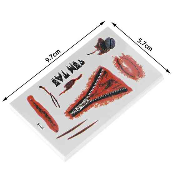 Тимчасові тату на Хелловін 60 штук 10 на 6 см різнобарвний Київ