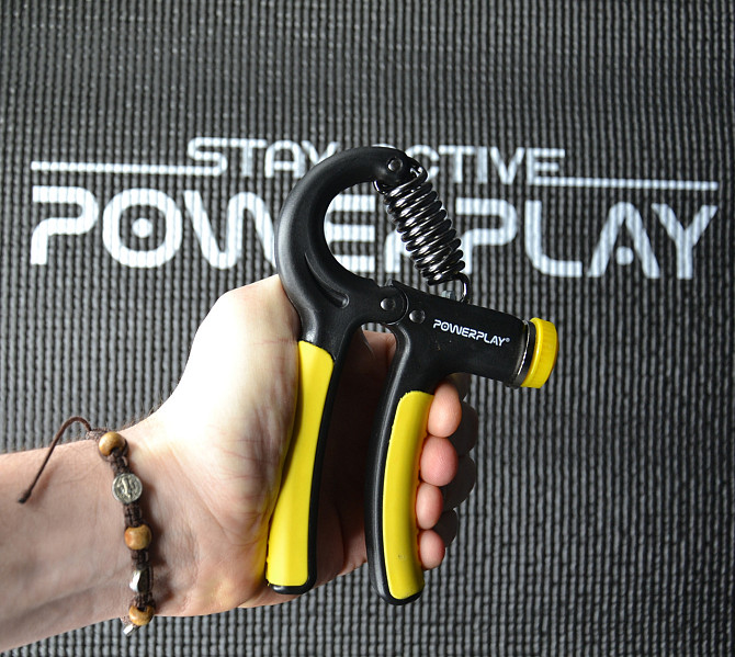 Еспандер кистьовий PowerPlay PP-4323 з регульованим навантаженням 10-40 кг. Strength Grip Чорно-жовт Каменское - изображение 8