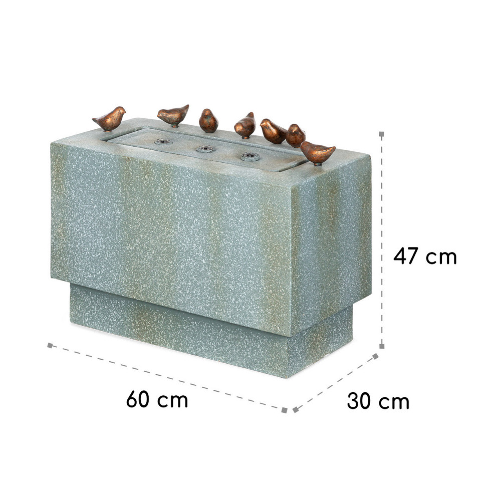 Садовый фонтан Waterbirds LED 60 x 47 x 30 см цементно-серый алюминий (Германия, читать описание) Ровно - изображение 8