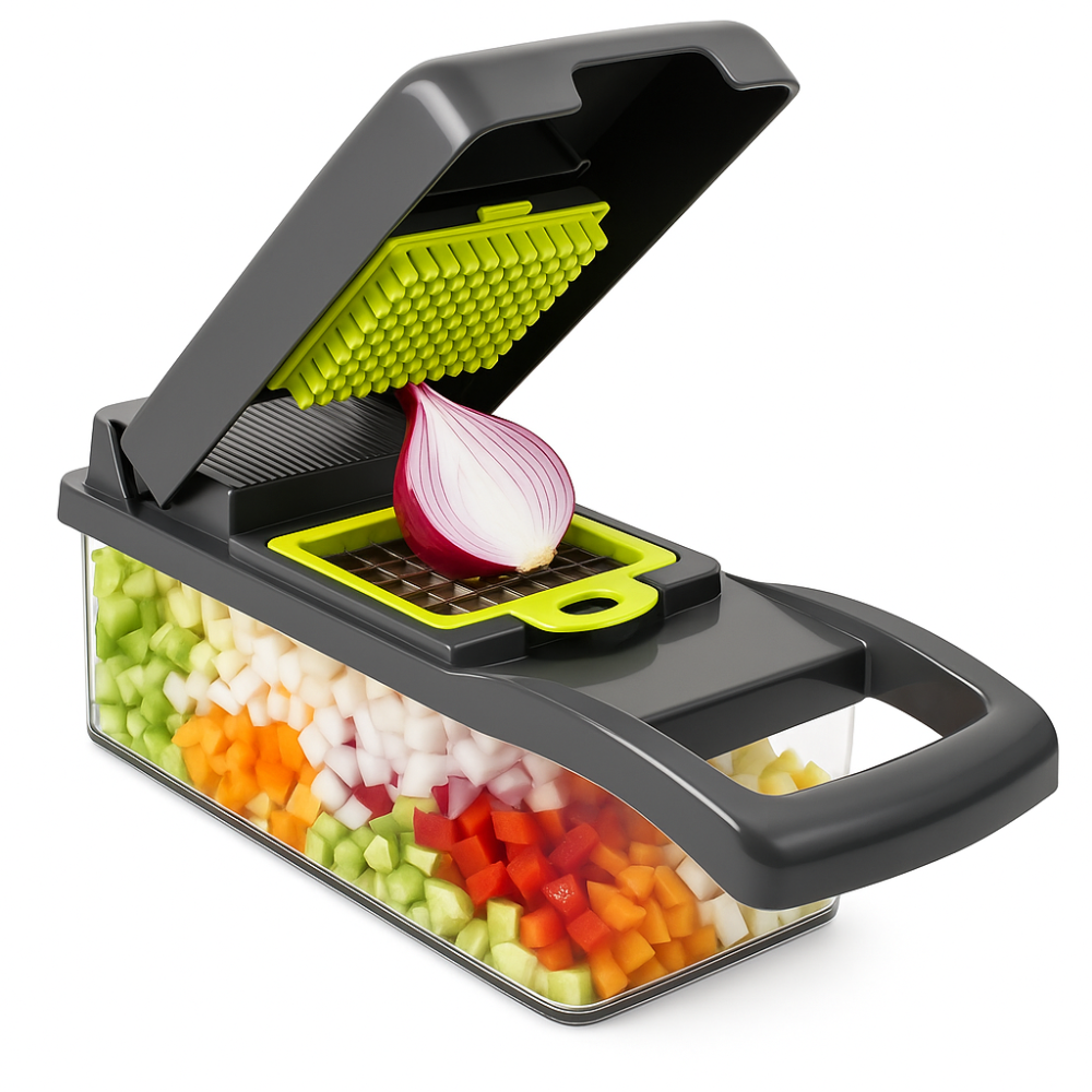 Овочерізка подрібнювач 14 в 1 ситечко для яєць та ніж для очищення овочів Veggie Slicer мультислайсер AE-86 Львів - фото 15