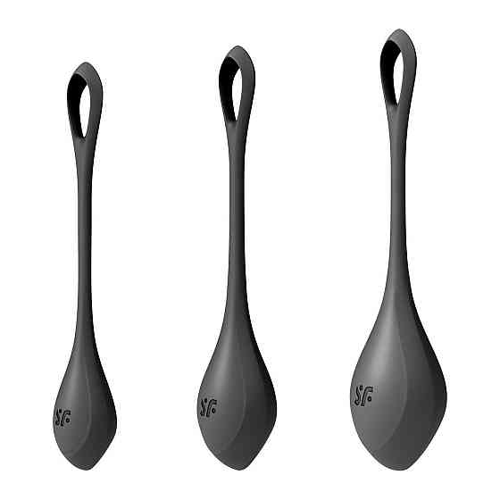 Набір йоні намистин Satisfyer Yoni Power 2 Black, діаметр 2-2,5-3см, маса 22-44-73 г Sex Aura Київ