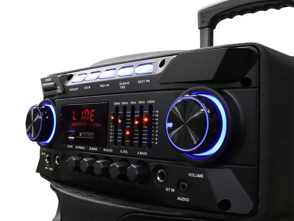 Акустична переносна колонка ZXX-9292 60Вт 10" 72х43х34см TWS/FM/USB/TF/SD/BT/REC/EQ/LED/2MIC/ДК Одеса - фото 5