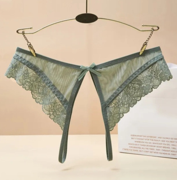 Жіночі трусики з розрізом еротичні 42 хакі Київ - фото 1