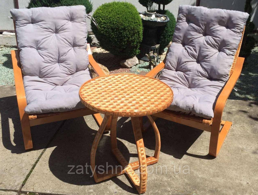 Качалки плетені на подарунок | Качалки плетені зі столом | меблі плетені на подарунок Київ - фото 1