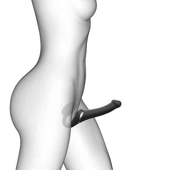 Безремневой вибрострапон с вакуумной стимуляцией Strap-On-Me MULTI ORGASM Black S, регулируемый Sex Aura Киев