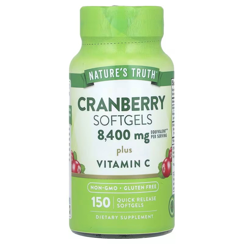 Cranberry Softgels Plus Vitamin C, 150 Quick Release Softgels Луцк - изображение 1